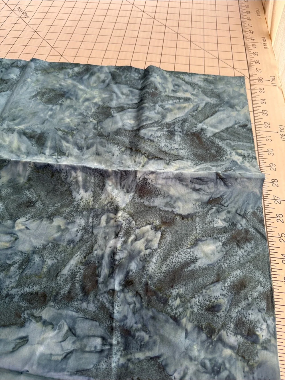 Hand Dyed Batik Quilting Cotton Fabric Lot Blue Purple Green 1 Yard+Fat Quarter
